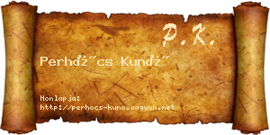 Perhócs Kunó névjegykártya